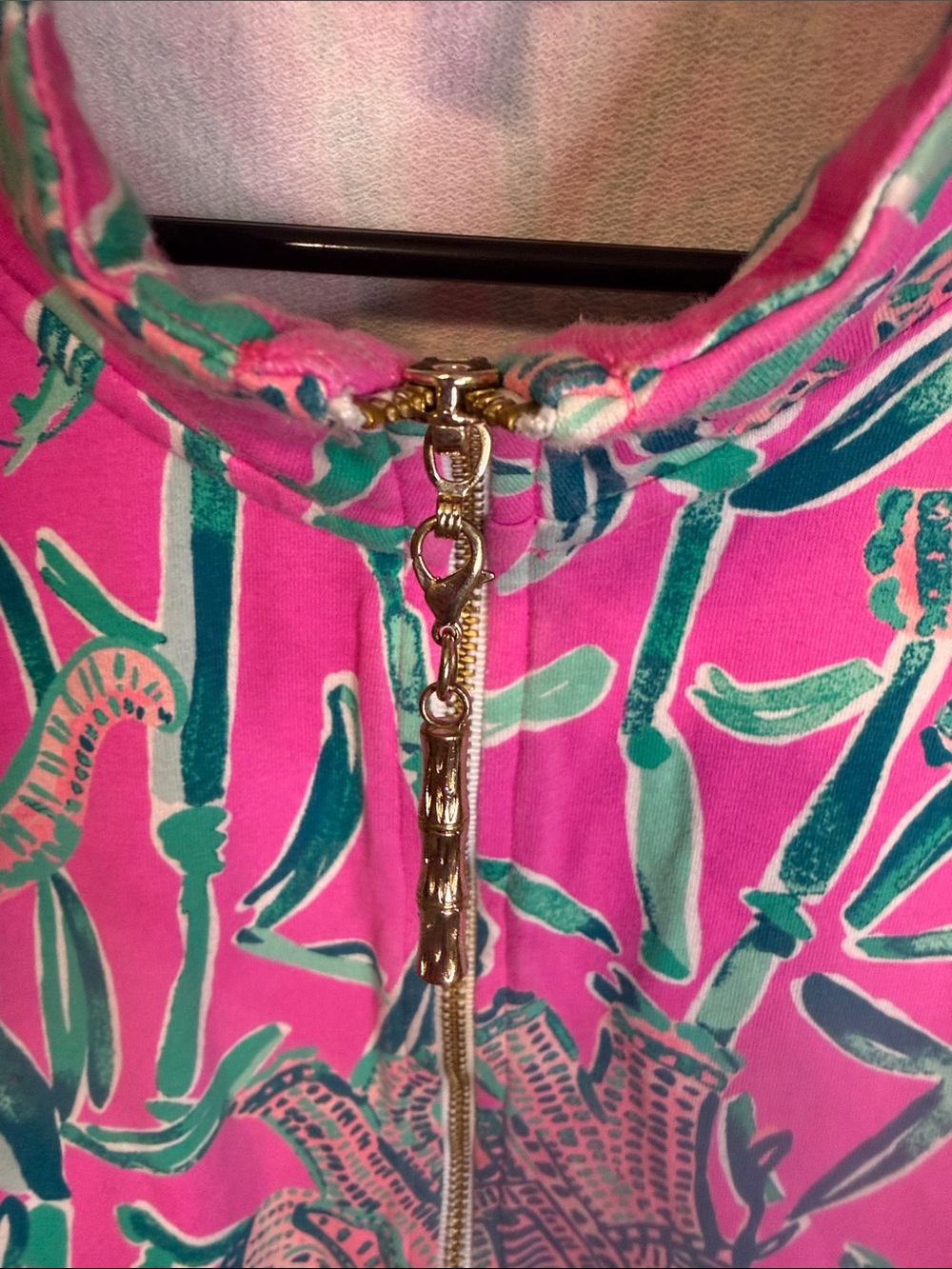 Lilly Pulitzer Skipper Popover Mandevilla Pink Extra Lucky Elephants Size L - Picture 4 of 6